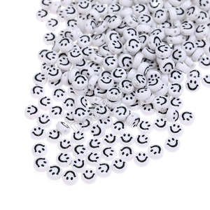 Venta al por mayor 4x7mm 3600 Uds colorido opaco claro plano redondo 4mm 7mm sonrisa cara sonriente cuentas acrílicas para la fabricación de joyas DIY - Product Image 6