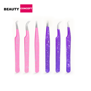 Customized Logo Colorful Rounded Pink Rose Gold Lash Applicator Tweezer Private Label Eyelash Tweezers Eco-Friendly - Product Image 6