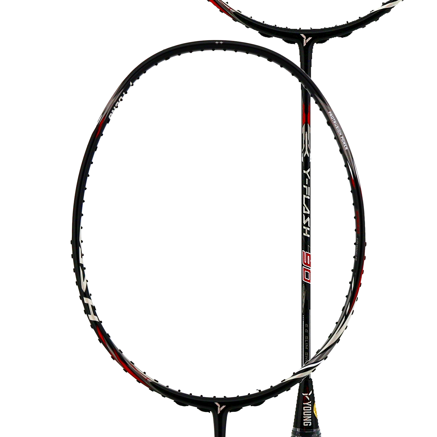 Лидер продаж, мощная ракетка для бадминтона с протрулием 40T, Y-Flash 90, многоугловая, с высоким натяжением, сделано в малайзии