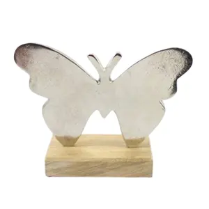 Forma di farfalla al quarzo lucidato argento genuino dal design unico di alta qualità per la decorazione e i regali di nozze