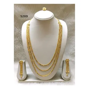 Long Golden Plated African Bridal Set Design Jewellery