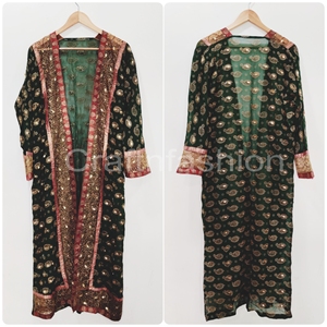 Kimono de Playa para Verano - Kimono Mykonos - Kimono con Cuentas - Kaftan - Kimono Sari Indio Hecho a Mano - Cubierta de Bikini de Chifón - Product Image 4