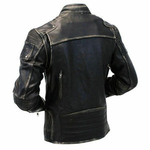 Veste en cuir teinte à couleur unie pour hommes, vêtements décontractés de haute qualité, vente en gros, mode OEM, avec poche - Product Image 6