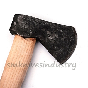 High Carbon Steel Hatchet Custom Handmade-16 inches Olive wood Handle Custom Made Damascus Head Hunting <b>Axe</b> (Smk1940) - Product Image 5