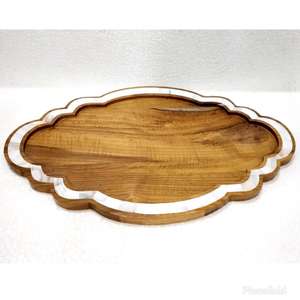 Plateau de service en bois, mère de la perle avec incrustation de perles, GULF, dubaï, OMAN - Product Image 1