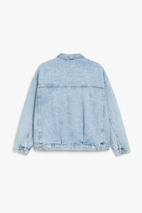 Chaqueta vaquera de gran tamaño personalizada para mujer, ropa teñida, transpirable, ecológica, con decoración bordada y botones de latón - Product Image 5