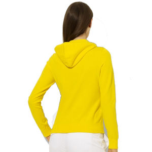 Pull à capuche jaune élégant grande taille pour femmes, sweat-shirt à capuche de marque personnalisée pour femmes - Product Image 2
