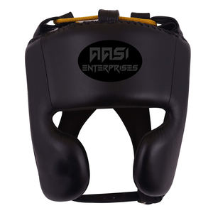 อุปกรณ์ป้องกันศีรษะสำหรับฝึกซ้อมมวย MMA คิกบ็อกซิ่ง คาราเต้ เทควันโด ทำจากหนังเทียม/หนังวัวแท้  สีและโลโก้สั่งทำได้ - Product Image 6