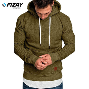 OEM เสื้อฮู้ดแขนยาวสำหรับผู้ชาย,เสื้อฮู้ดแบบสวมหัวผ้าฝ้าย50โพลีเอสเตอร์พิมพ์ลายไซส์ใหญ่พิเศษสีดำ - Product Image 2