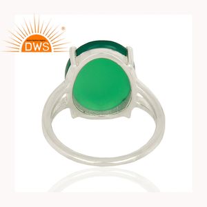 Onyx — ensemble de pierre précieuse verte naturelle, anneau à empiler, argent Sterling 925, pour Cocktail, vente en gros, bijoux fins - Product Image 3