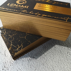 Tarjeta de Visita de Papel de Lujo Personalizada YZJ con Impresión Tipográfica, Estampado en Caliente y Logotipo en Lámina Dorada - Origen Guangdong - Product Image 4