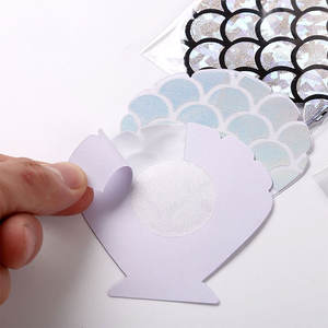 Sexy 1 paio di copri capezzolo di <span class=keywords><strong>colore</strong></span> misto lucidi forma a scaglie di pesce adesivi autoadesivi monouso petali di petto capezzolo pasticcini - Product Image 6