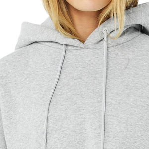 Mujeres XS tamaño de alta calidad de lana con capucha Crop Tops manga larga primavera forrado en relieve con capucha agujero personalizado al por mayor - Product Image 5