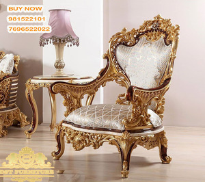 Juego de Sofás Tallados a Mano para Sala de Estar, Juego de Sofás de Lujo para Sala de Estar, Muebles de Alta Calidad, Muebles de Sala de Estar de Estilo Francés - Product Image 3