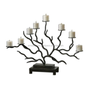 Portavelas Dorado para Decoración del Hogar, Decoración Navideña, Portavelas con Forma de Rama de Árbol - Product Image 2