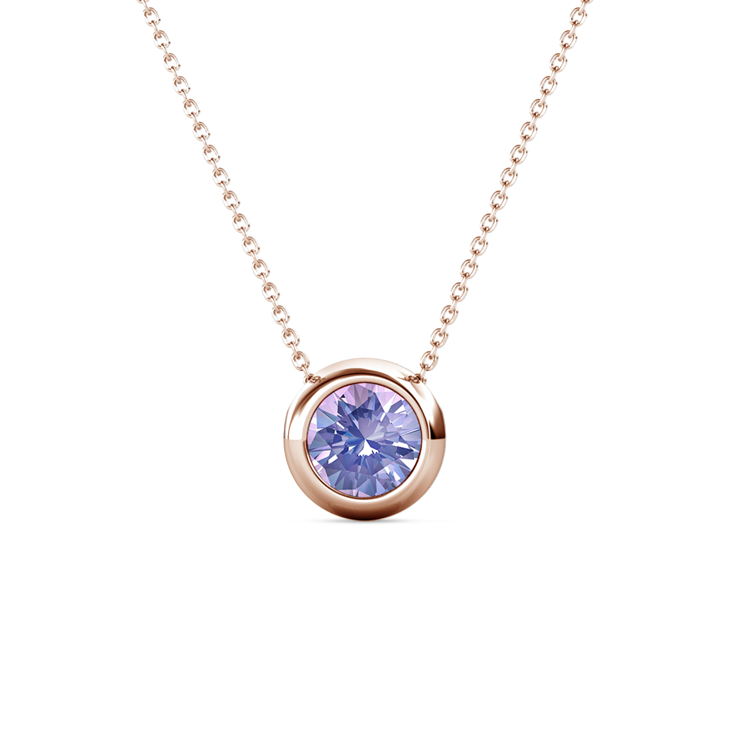 Brass With 18k Rose Gold Plated Minimalist June Necklace