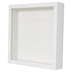 Custom Wood White Shadow Box Picture Frame Wholesale Shadow Box Frames With Glass 3D Deep 8x8 Shadow Box Frame Wooden