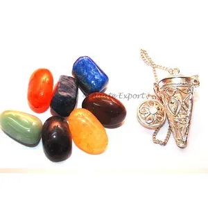 Chakra Incantato Gabbia Pendoli Con Tumbled Stones