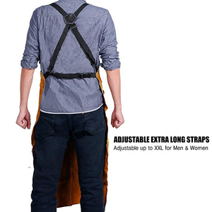 Tabliers de soudage en cuir de vachette robuste, haute sécurité, chaleur, flamme, protection industrielle, ateliers, jardin en toile, vente en gros - Product Image 4
