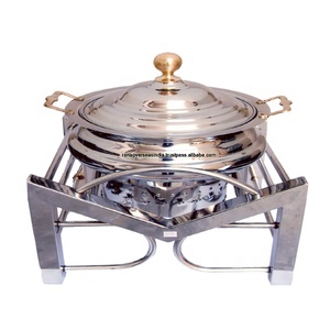Stainless Steel Round Chafers and <b>Buffet</b> Warmer Set Wholesale Serving Dish With Stand for Catering Hotel - Product Image 1