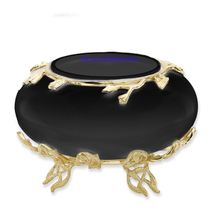 เขากวางขัดเงาสีดำชามอลูมิเนียมสแตนเลสโลหะดูหรูหราชามตกแต่งบ้านทำด้วยมือ - Product Image 5