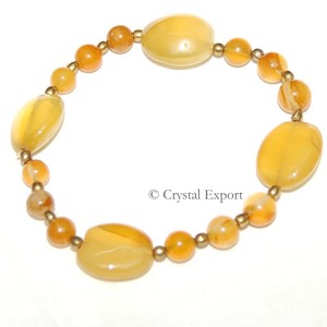 Bracelets en Onyx jaune et en forme d'ambre, meilleure vente!, Bracelets en Onyx jaune et en forme d'amandier - Product Image 1
