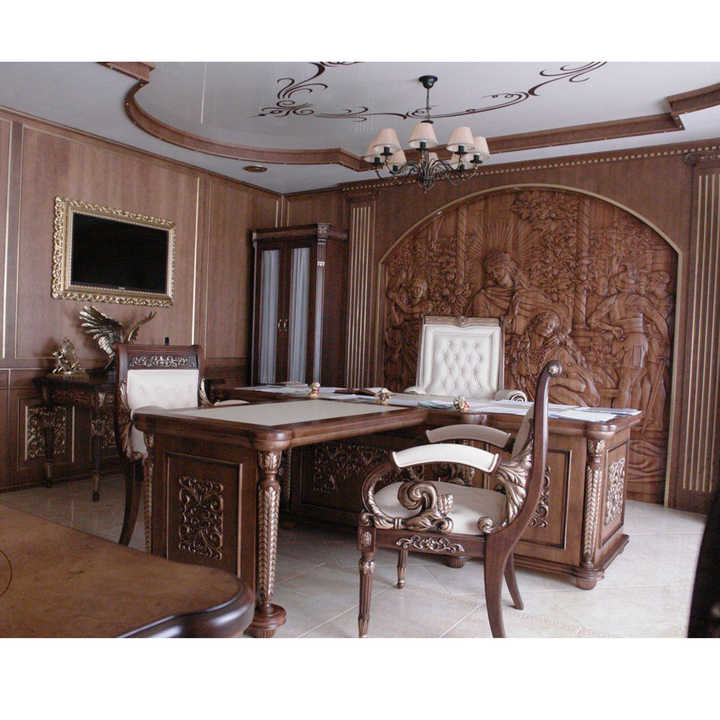 Luxury Italian Office Desk Furniture Classic Office Desk Carved by