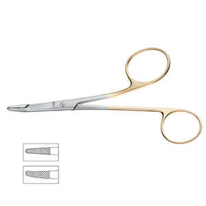 Foster Gilles 12cm Porte-aiguille manuel et ciseaux Combo Instruments chirurgicaux droits ou incurvés Base - Product Image 3