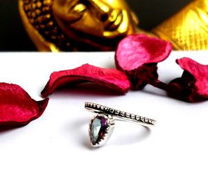 Anillo SZSR 190 romántico hecho a mano de Plata de Ley 925 Ajuste de bisel de piedras preciosas para aniversario anillo al por mayor - Product Image 1