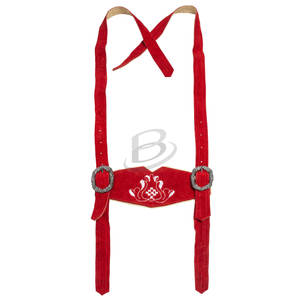 กางเกงหนังวัวลายหนังกลับสีแดงบาวาเรียนสำหรับผู้หญิง แบบกันลม แยกชิ้น หนังวัวแท้ สำหรับกิจกรรมกลางแจ้งทุกขนาด หนา 1.2 มม. รุ่นปี 2026 - Product Image 3