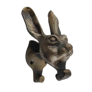 Large Animals Rabbit Head Shaped Satin Brass <b>Door</b> Knocker Heavy Duty Steel <b>Window</b> <b>Accessory</b> Hotels Durable Traditional Design - Product Image 1