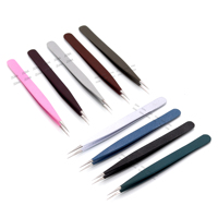 Pince à épiler professionnelle en acier inoxydable de qualité chirurgicale, anti-magnétique, durable, pour extensions de cils, testée individuellement, pour volume lisse