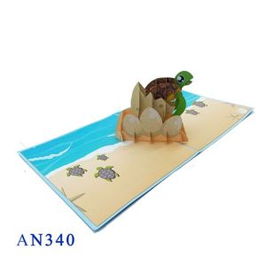 Tarjeta Pop 3D de tortuga marina para bebé hecha a mano, nuevo diseño, regalos de Vietnam, manualidades, papel de arte, tendencia superior, sobre de cumpleaños, recuerdo de animales - Product Image 3