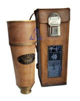 Kelvin Hughes 1917 Londres Antique Laiton Victorien Marine Télescope Jumelles 19 Pouces De Poche En Cuir Cas Victorien Maritime