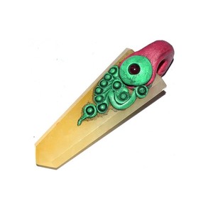 Colgante de Ágata Amarilla con Forma de Lápiz, Estilo Clásico, Amuleto de Reiki, Gema de Ágata Plana, Crystalexport.com T-Pendant-006, Unisex, Diseño de Garra - Product Image 1