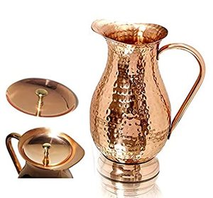 Customized Copper Jug With Glass Pure Copper Pitcher for Drinking Purpose in New Arrivals New Hot Selling Flagon Pitcher - Product Image 2
