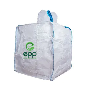 उच्च गुणवत्ता बड़ी मात्रा के लिए थोक पर्यावरण के अनुकूल पाउडर और गोली पशु फ़ीड आकार 1ton 2 टन शुद्ध चकरा बैग FIBC बड़ा बैग