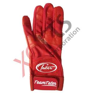 New Model Batting <b>Gloves</b> in Red & Blue Fabric & Leather Combination - Product Image 5