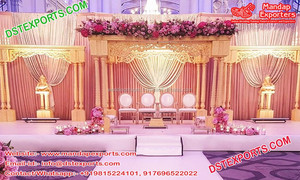 Elegante y Moderno Mandap Portátil de Tres Pilares para Bodas Hindúes, Juego de Mandap Cuadrado de Fibra de Vidrio, Mandap de Tres Postes para Bodas Indias - Product Image 5
