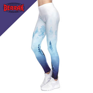 Fashion Streetwear Women Legging Forest Ombre Printing Blue Fitness Leggings Woman Pants - Product Image 2