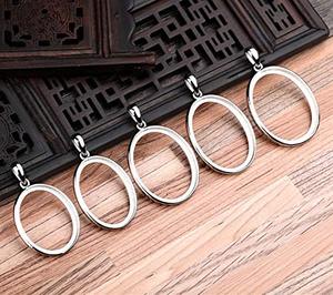 จี้อัญมณีทรงหยดน้ำ10X14มม.,จี้เงินรูปวงรี925จี้อัญมณี DIY คลาสสิกของขวัญโลหะเครื่องประดับ1ชิ้น - Product Image 5