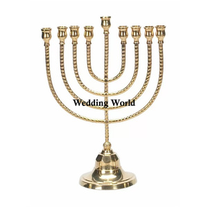 Menorah de qualité supérieure, nouveau Design décoratif, bougeoir à huit bras, traditionnel indien, élégant, nouveau Look - Product Image 6