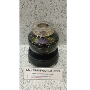 black <b>tea</b> light cremation <b>urn</b> funeral supplies Brassworld India - Product Image 1