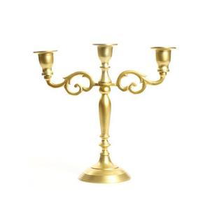 Candélabre en aluminium couleur or à 3 bras, qualité supérieure, taille et forme personnalisées, fabriqué en Inde - Product Image 1