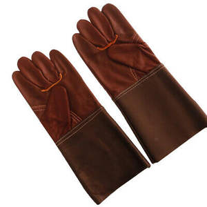 Gants en cuir épais de 16 pouces de long Grand cuir de vachette Gants de soudage personnalisés résistants à la chaleur extrême et imperméables - Product Image 1