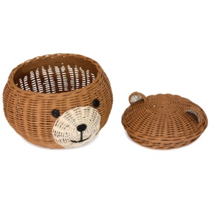 Paniers de rangement en tête d'ours en forme d'animal, 20 pièces, décor de maison tissé à la main, boîte à jouets, pour bonbons et fruits - Product Image 2