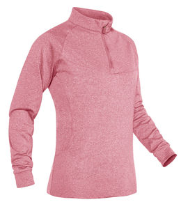 Camiseta rosa con cuello alto para mujer, ropa elegante para correr, trotar, personalizada - Product Image 2