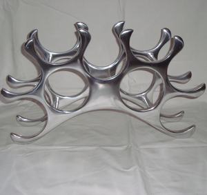 Support à vin et à champagne moderne de luxe Hot Premium Vantage en aluminium avec finition nickelée pour l'utilisation des accessoires de bar - Product Image 2