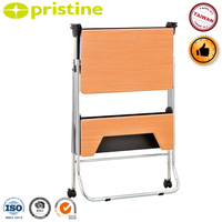 Chariot de cuisine pliable moderne en acier chromé avec étagère noire en MDF et structure en fil métallique, table de rangement portable, bureau pour ordinateur portable à domicile, durable