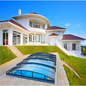 Tente de natation en verre avec ligne basse pour <span class=keywords><strong>piscine</strong></span>, chapiteau de soleil mobile, toit rétractable, maisons de patio, - Product Image 4